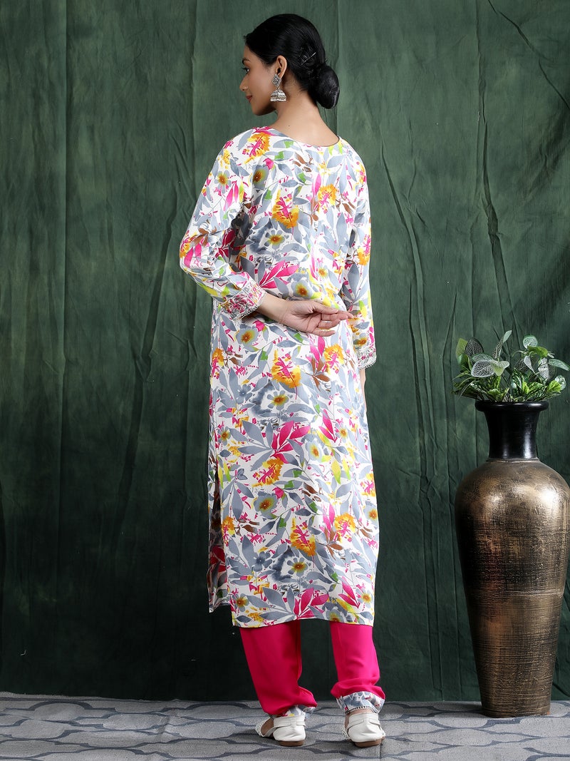 Shifory Floral Print Multi Kurti Pant & Dupatta Set for Women - Image 2